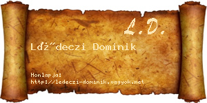 Lédeczi Dominik névjegykártya